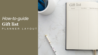  Using the 'Gift list' planner layout